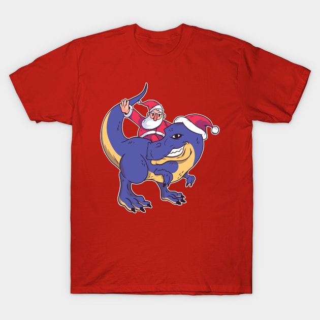 Santa Rex Graphic Tee T-Shirt by vexeltees